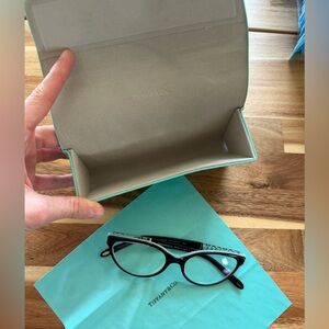 Tiffany & Co. Black and Silver glasses.